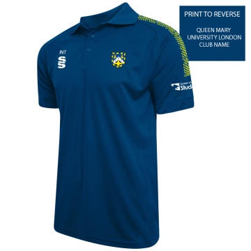 QMU - Dual Solid Colour Polo Shirt - Royal - Unisex Fit