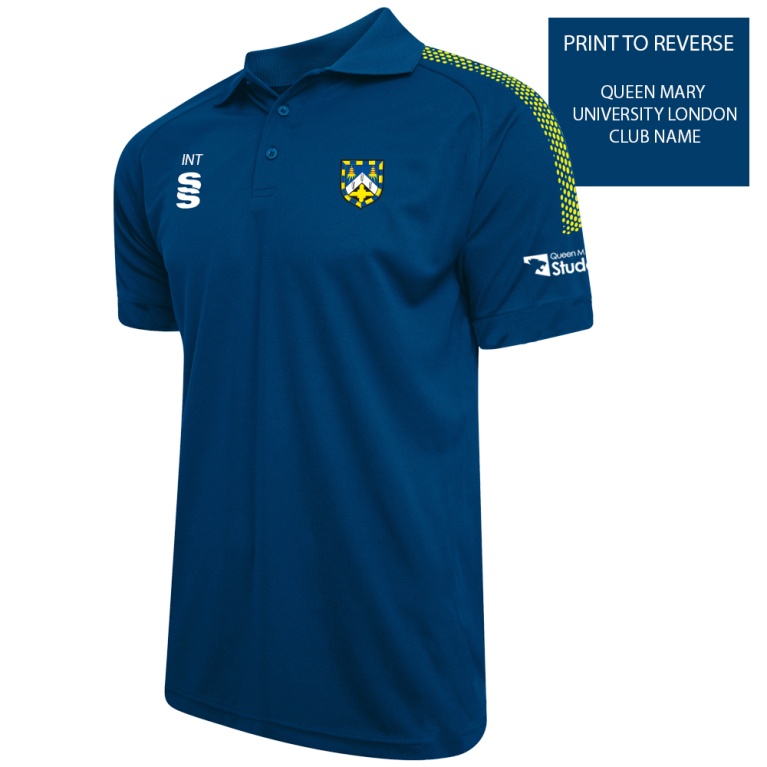 QMU - Dual Solid Colour Polo Shirt - Royal - Unisex Fit