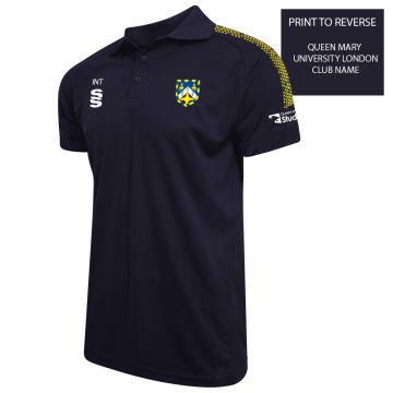 QMU - Dual Solid Colour Polo Shirt - Navy - Women's Fit