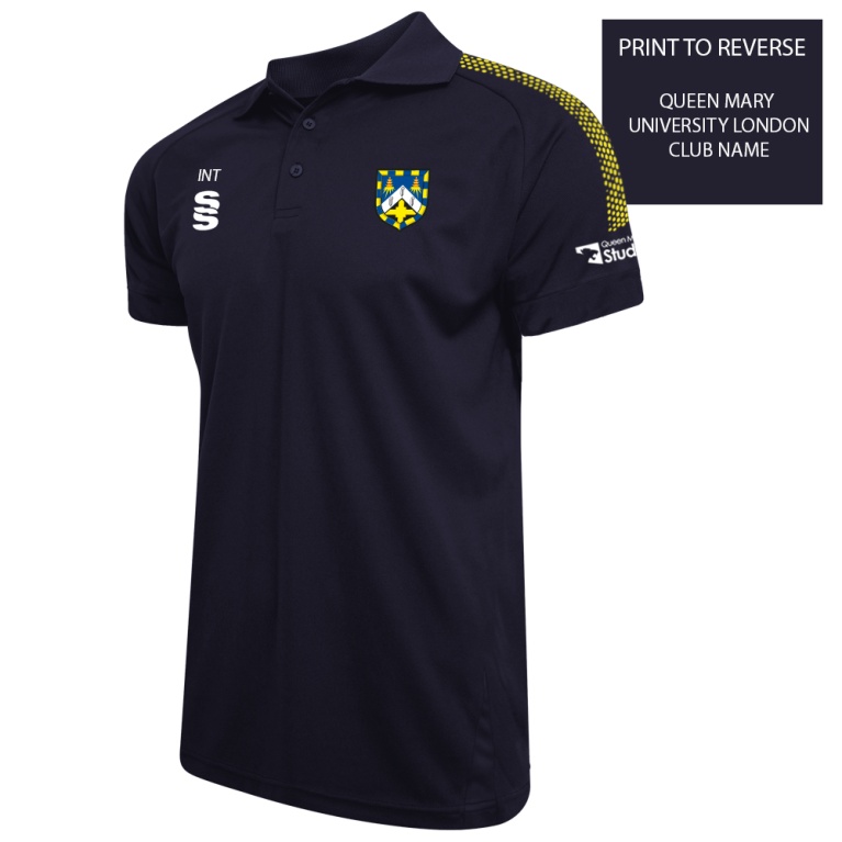 QMU - Dual Solid Colour Polo Shirt - Navy - Women's Fit