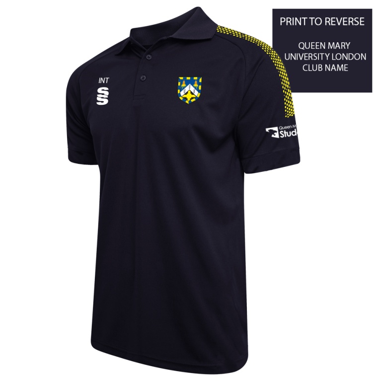 QMU - Dual Solid Colour Polo Shirt - Navy - Unisex Fit